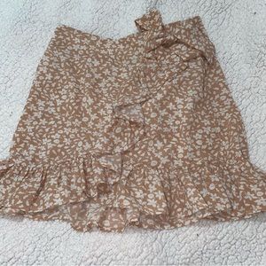 Pink Floral tie side knot skirt